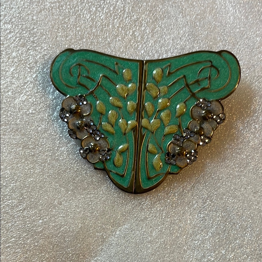 Anne Koplik Green and Purple Brooch